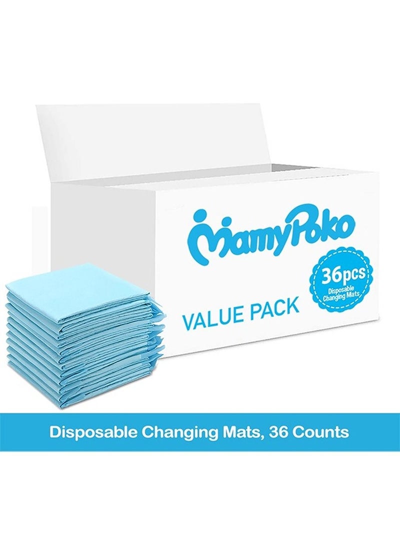 MamyPoko Disposable Changing Mats, 36 Counts, Soft Waterproof Mat, Portable Leak Proof Changing Mat, New Mom Leak-Proof Under pad, Mattress Table Protector Pad - Image 2
