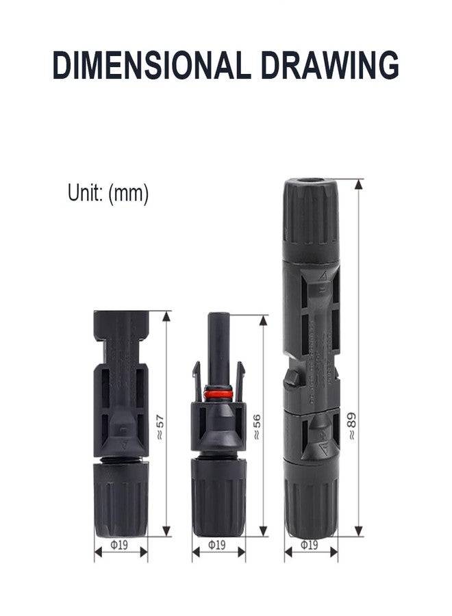 IGOYE 10PCS IP67 Waterproof Solar Connector Solar Panel Cable 5 Pairs PV Connectors Male/Female (5Pairs 10AWG) - Image 3