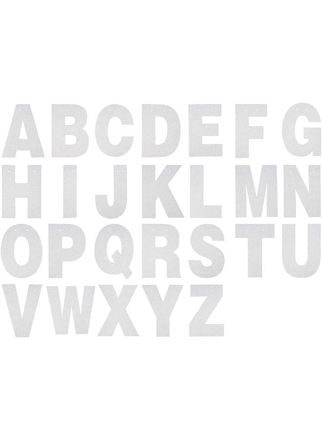 Juvale Custom Banner Kit - 125-Piece Customizable Banner Letters, Numbers, and Symbols, Silver Glitter DIY Letter Banner - Image 5