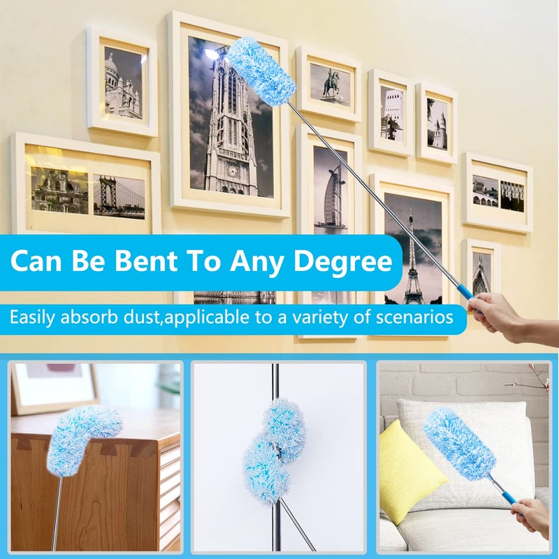 HDongany 4 Pcs Extendable And Washable Microfibre Feather Duster 13"" To 30"" Reachable  Microfibre Cleaning Tool  Small Dusters For Cleaning Office  Car  Computer  Furniture  Sofa - Image 5