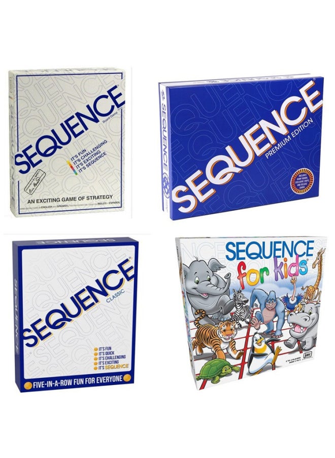 Sequence Premium Edition Full English Sequence Fancy Backgammon Educational Game Card-Color:Marshmallow Children's Edition  - Image 2