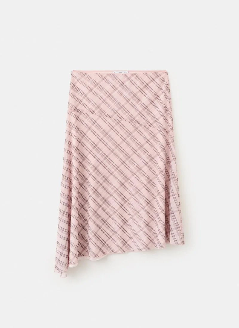 Mango 85-ROSA Checked Asymmetric Skirt for Women | Best Price UAE