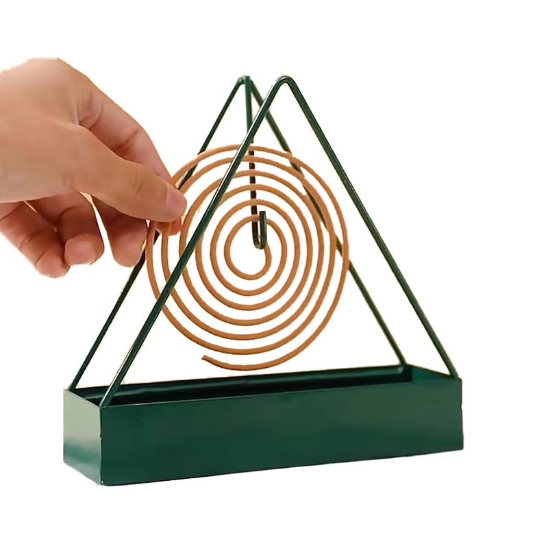 KPS KPS Mosquito Repellent Incense Holder Triangular Iron Mosquito Coil Hanging Frame Stand with Handle Portable Fireproof Incense Holder for IndoorOutdoor Home Decor Tool Pack of 1Multicolor