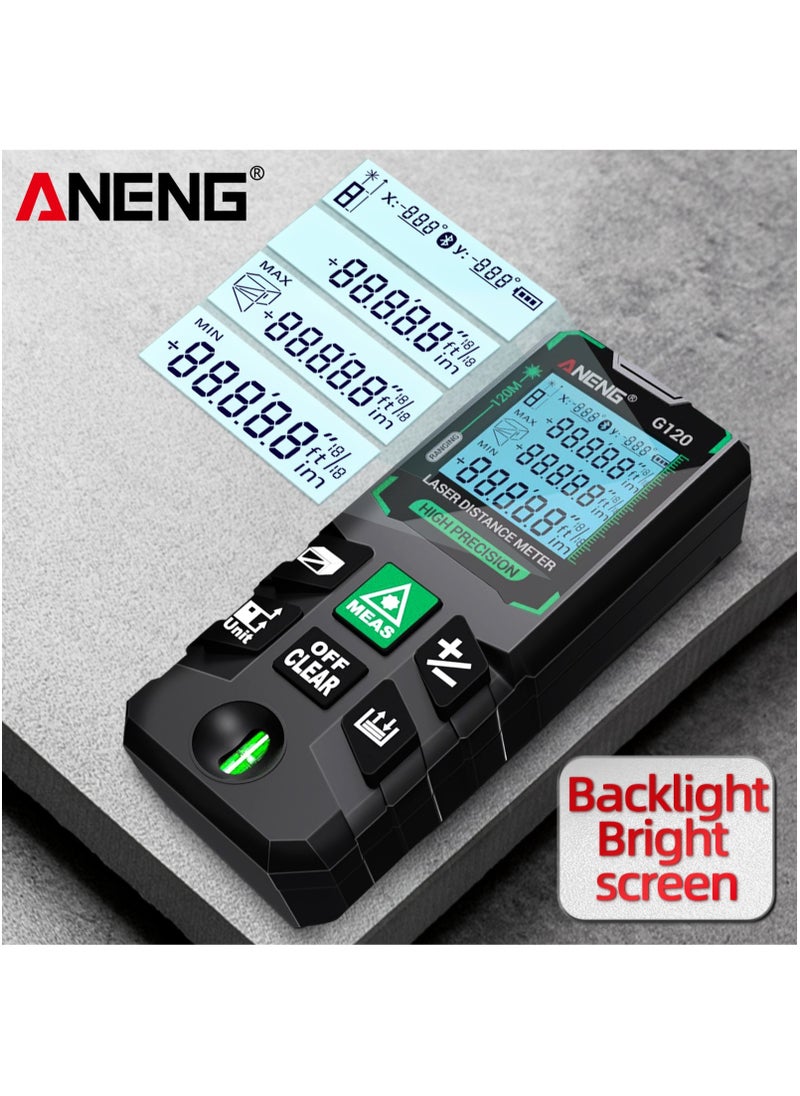 ANENG - 50M/70M/100M/120M Digital Green Laser Distance Meter with Bubble Level Handheld Green Beam Laser Measure LCD Mini Outdoor Rangefinder Distance/Area/Volume/Pythagorean Measuring Tool Unit Switching - Image 1