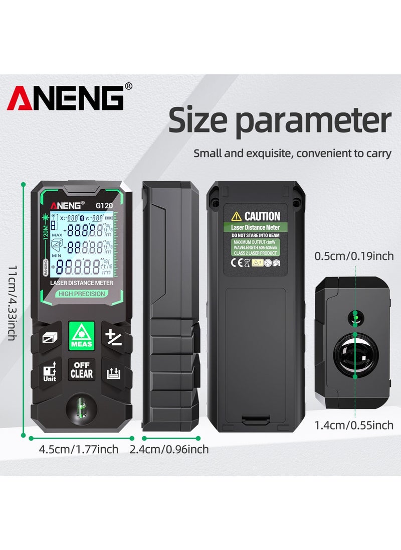 ANENG - 50M/70M/100M/120M Digital Green Laser Distance Meter with Bubble Level Handheld Green Beam Laser Measure LCD Mini Outdoor Rangefinder Distance/Area/Volume/Pythagorean Measuring Tool Unit Switching - Image 1