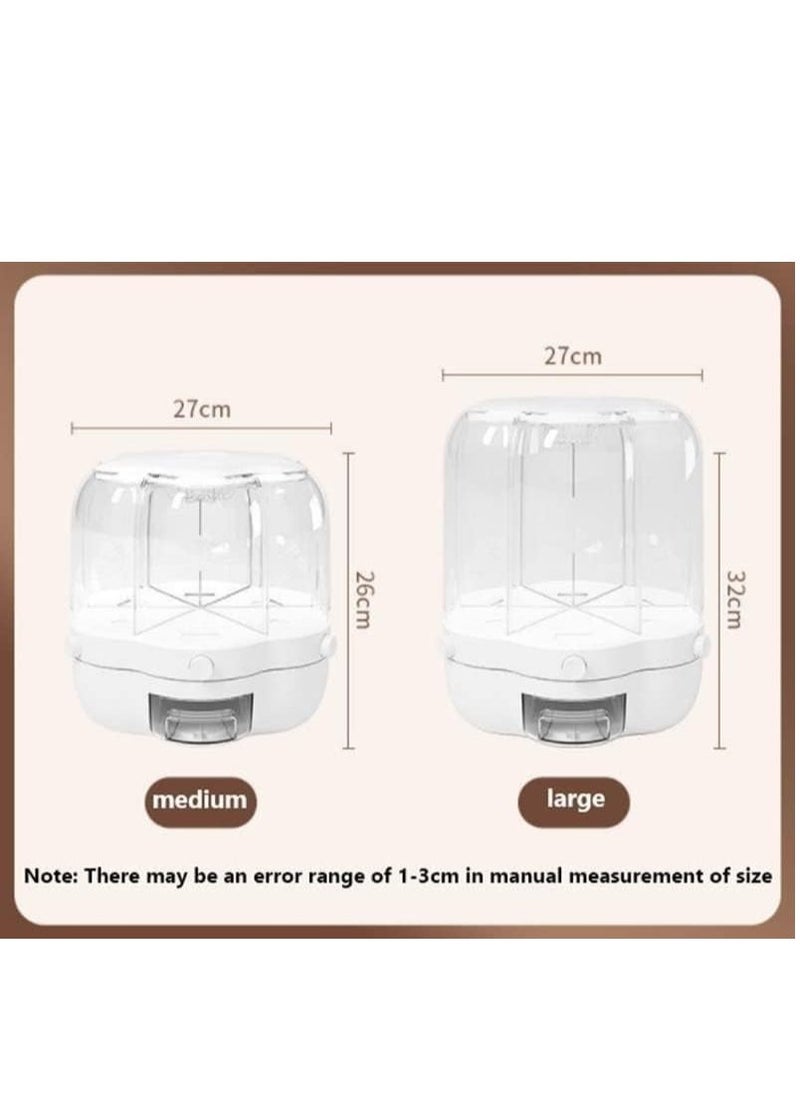 Denx 6.5Kg Capacity Rotating Multi-Functional Grain Storage Bucket, 6-Compartment Dry Food Container With 360° Rotation, Transparent Design & Moisture-Proof Storage For Rice, Cereal, Nuts, Pasta, Dx2083 - Image 3