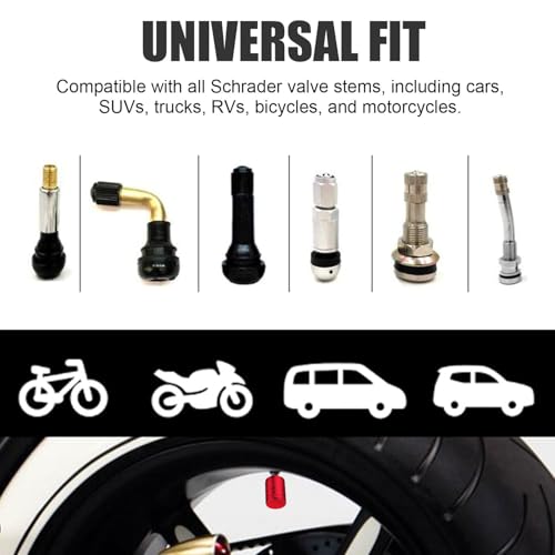 DESOUL Tire Valve Stem Caps - (4 Pack) Premium Metal Air Caps with Plastic Liner, Durable, Corrosion Resistant and Leak-Proof, Universal Fit for Cars, Trucks, Motorcycles, and Bikes - Red - Image 5