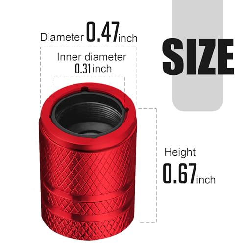 DESOUL Tire Valve Stem Caps - (4 Pack) Premium Metal Air Caps with Plastic Liner, Durable, Corrosion Resistant and Leak-Proof, Universal Fit for Cars, Trucks, Motorcycles, and Bikes - Red - Image 3