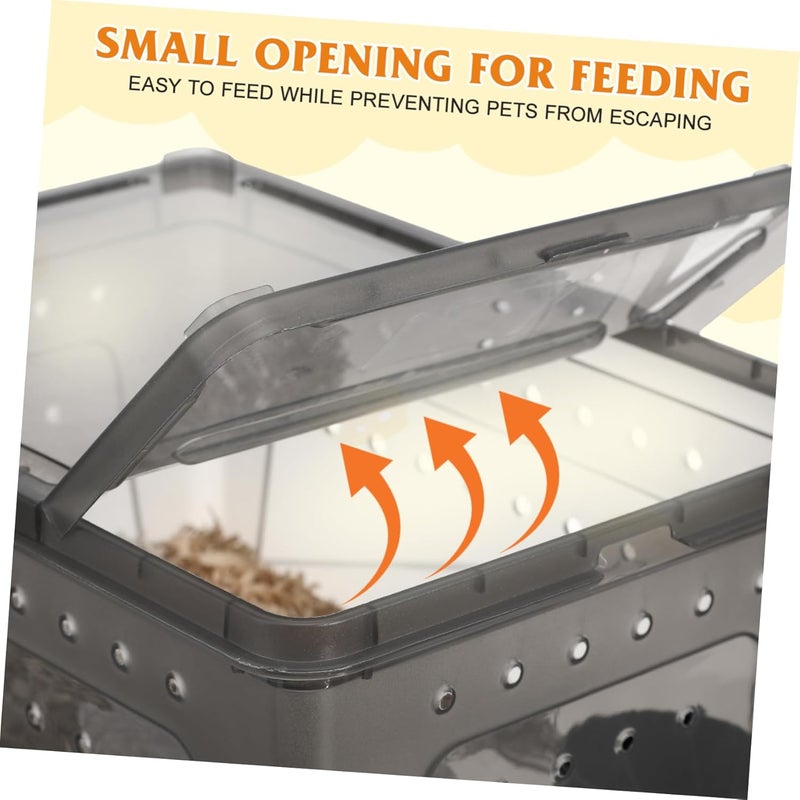 DOITOOL 2 Pack Reptile Case Snake Box Feeder Plastic Reptile Breeding Box for Pet - Image 3