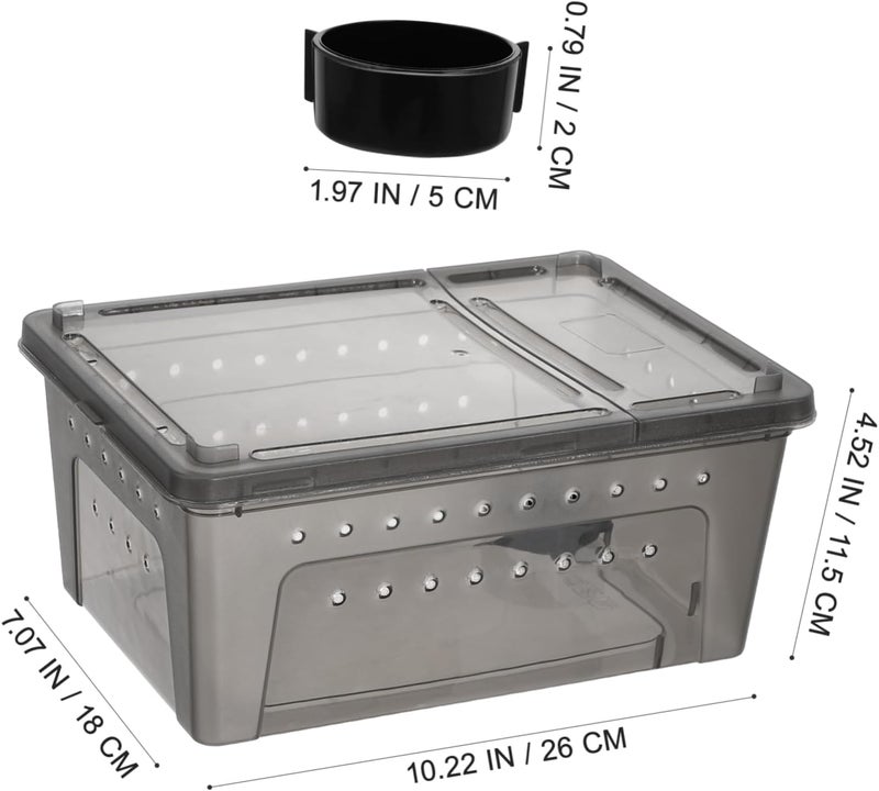 DOITOOL 2 Pack Reptile Case Snake Box Feeder Plastic Reptile Breeding Box for Pet - Image 2