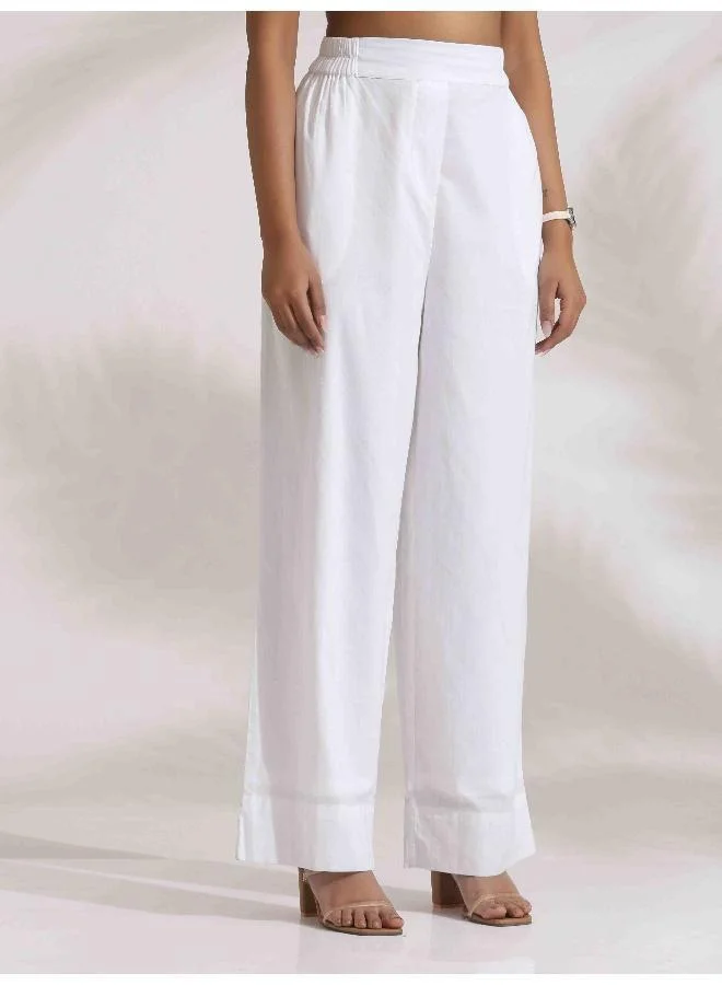 trueBrowns White Cotton Schiffli Co-ord Set