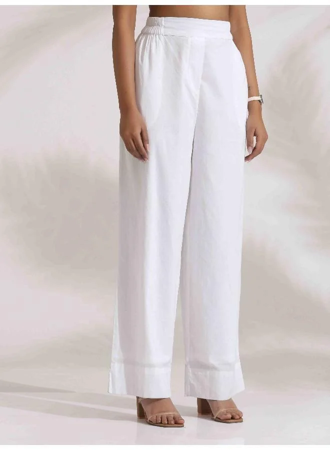 ترو برونز طقم قطن أبيض مطرز