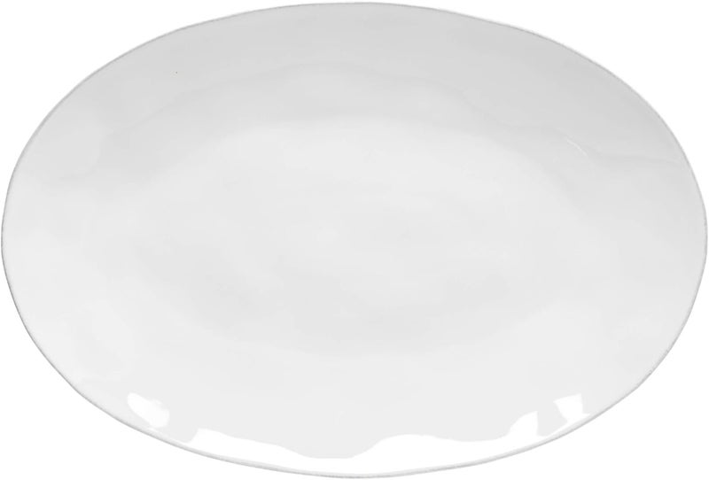 Costa Nova Ceramic Stoneware 18 Oval Platter  Livia Collection White  Microwave Dishwasher Oven  Freezer Safe Dinnerware  Food Safe Glazing  Restaurant Quality Serveware - Image 1