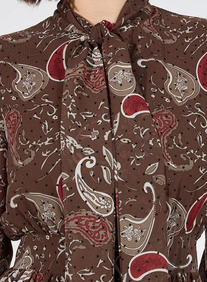 Styli Paisley Print Midi Dress