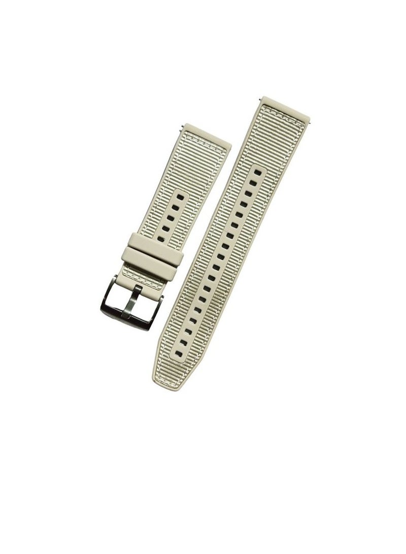 Watch Huawei Watch GT4 Nylon braided silicone composite watch strap, 22MM Watch Band Compatible with Huawei Watch GT4/ GT3/GT 3 Pro 46mm/Watch GT 2 Pro/GT2 46mm Starlight - Image 3