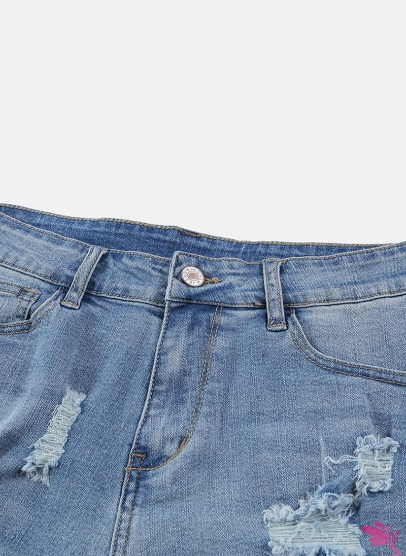 YUNIQEE Blue Rugged Casual Shorts
