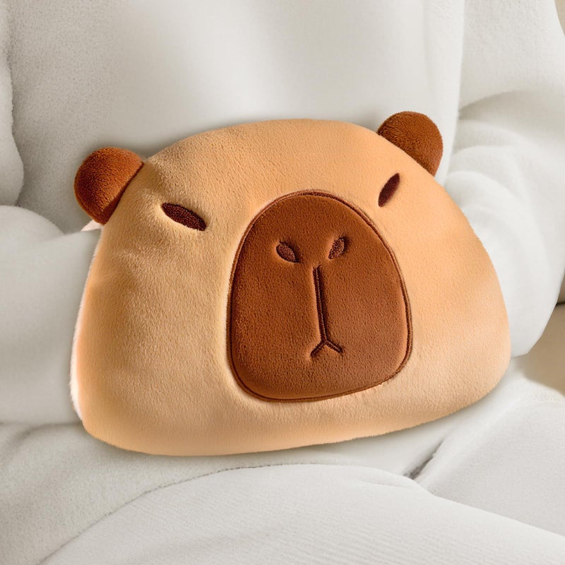 SUZZIPAD Microwave Hand Warmers  Capybara Plush Pillow  Hand Muffs  Microwavable Heating Pads For Hands  Belly  Shoulders  Multi-Use  Cozy Gifts For Women And Girls- 7.9"" X 12.2""  2.2 Lbs - Image 1