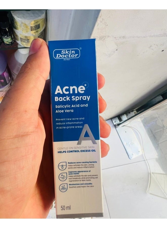 Acne Back Spray Salicylic Acid And Aloe Vera Gentle on Sensitive Skin Helps Control Excess Oil 50 ml