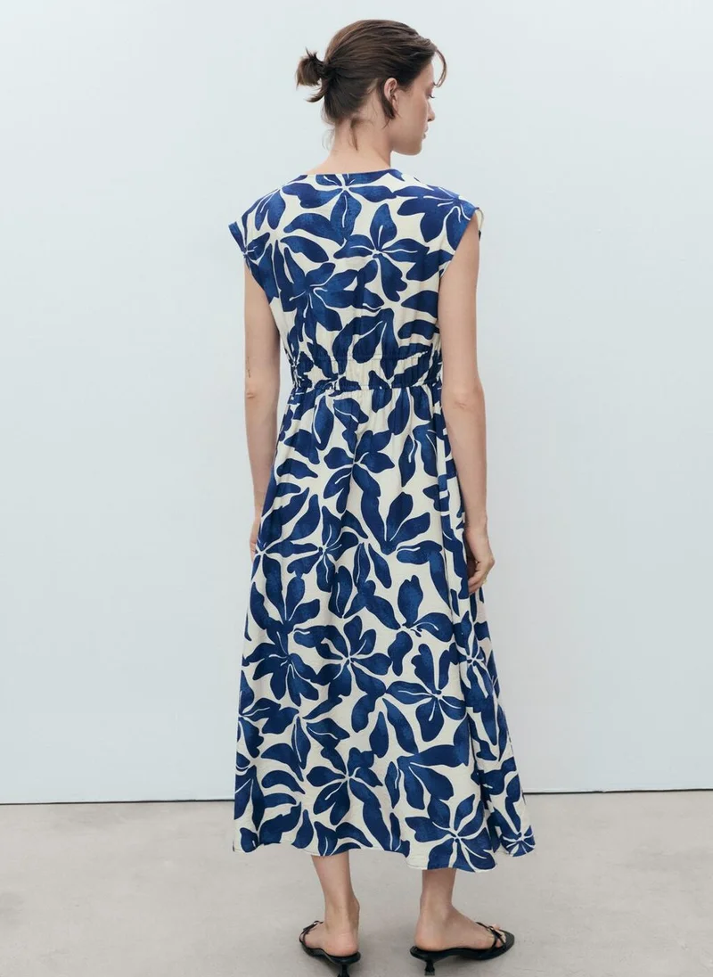 MANGO Long Printed Dress