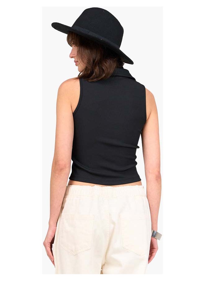 Clue - Ribbed Sleeveless Crop Top - Image 1