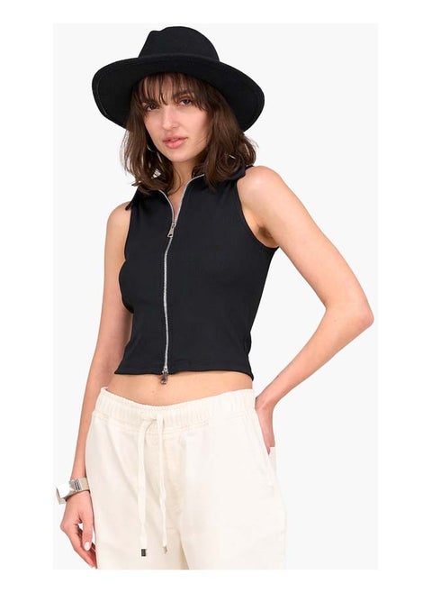Ribbed Sleeveless Crop Top
