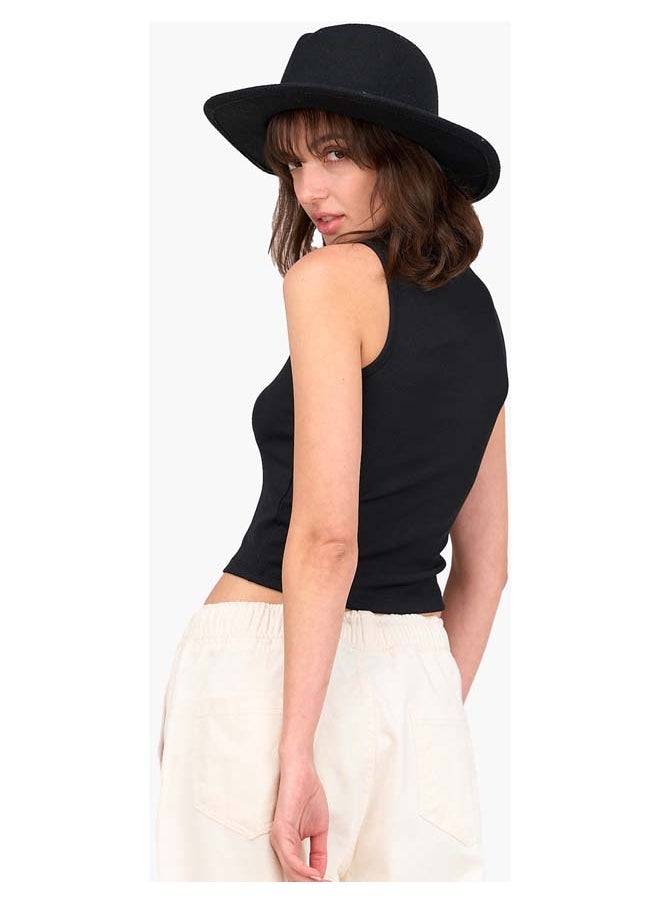 Clue - Ribbed Sleeveless Crop Top - Image 1