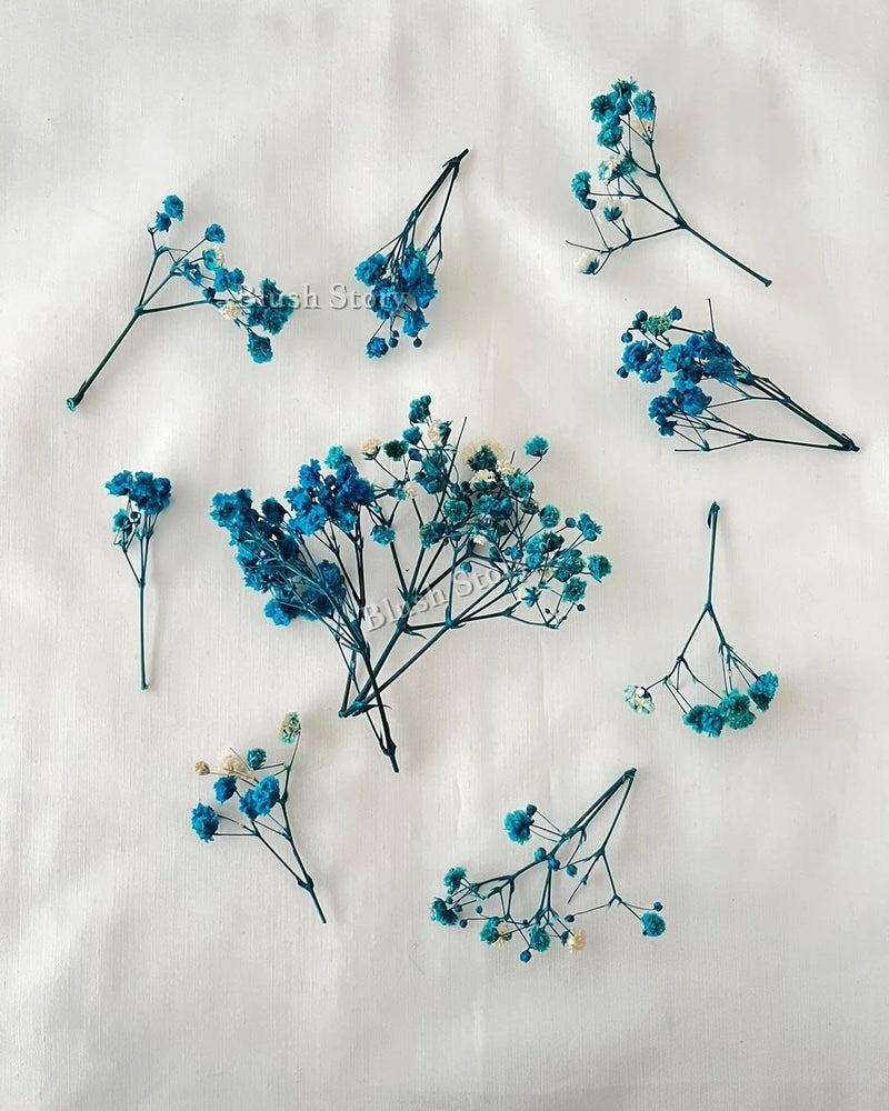 Generic Baby Breath/Gypsy Dried Artificial Flower Sticks for Women, Wedding, Party, Bridal Hair Accessories, Artificial flower for Hair (Light Blue)  - Image 3