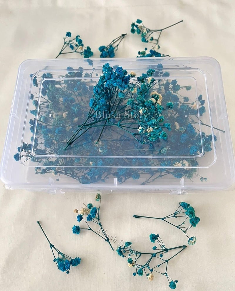 Generic Baby Breath/Gypsy Dried Artificial Flower Sticks for Women, Wedding, Party, Bridal Hair Accessories, Artificial flower for Hair (Light Blue)  - Image 2