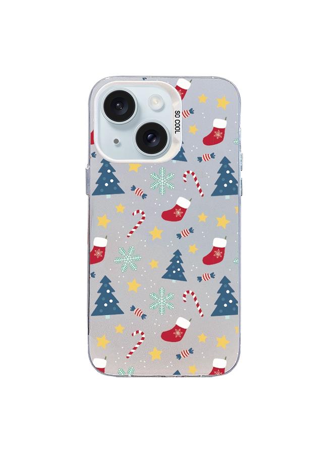 اس-توب جراب لهاتف iPhone 15 من سلسلة Christmas Series PC بغطاء كامل ونمط هاتف - Image 1