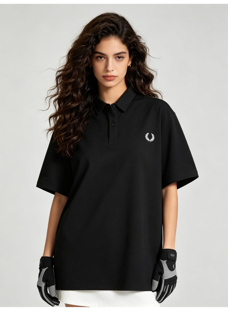 فريد بيري Fred Perry unisex plain laurel wreath Polo shirt, breathable embossed knitted short sleeves, simple casual shirt for men and women. - Image 5