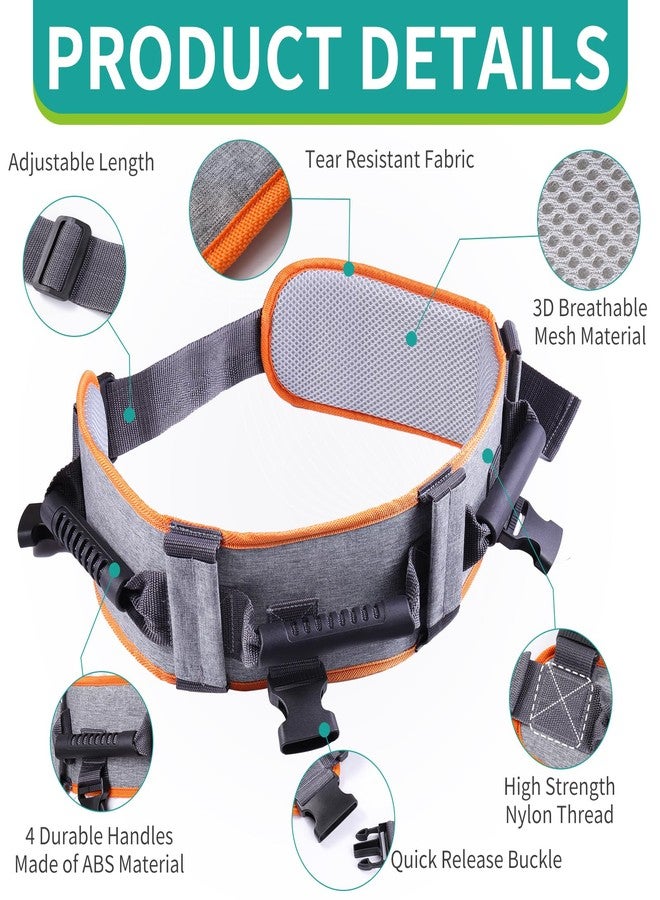 lefeke Gait Belt for Seniors - Transfer Belt with 7 Padded Handles | Medical Gate Belt for Elderly with Quick Release Buckle for Physical Therapy, Handicap & Elderly Mobility Assistance (M) - Image 3