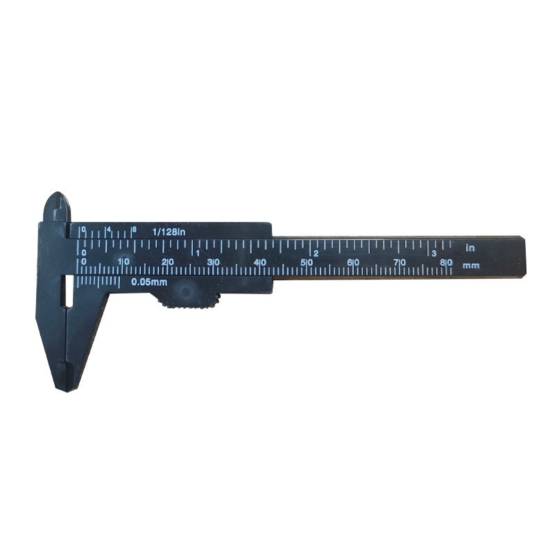 150mm double scale plastic vernier caliper Wen play jewelry measurement student caliper mini measuring tool wholesale 0-80 black - Image 1