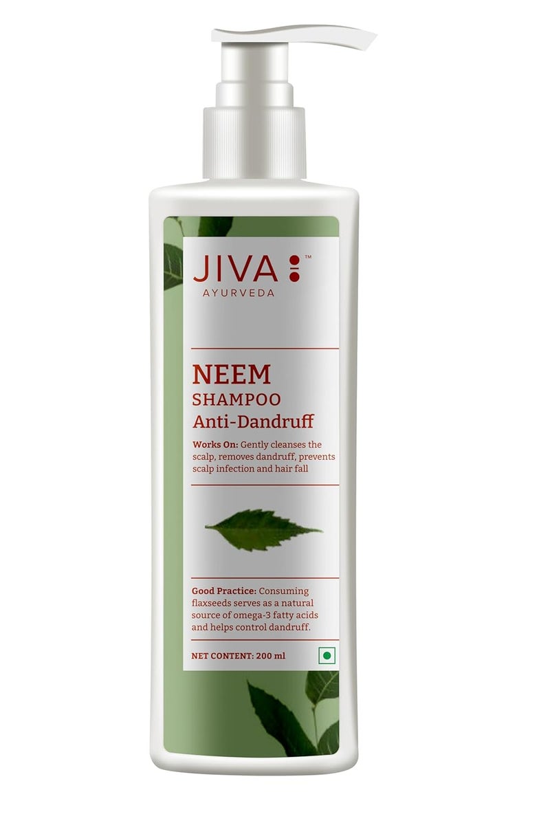 Jiva شامبو جيفا نيم 200 مل 100% طبيعي يزيل الشوائب يغذي الشعر ويمنع القشرة مضاد للفطريات ومضاد للبكتيريا يهدئ دوشاس بيتا وكافا عبوة من 3 - Image 2