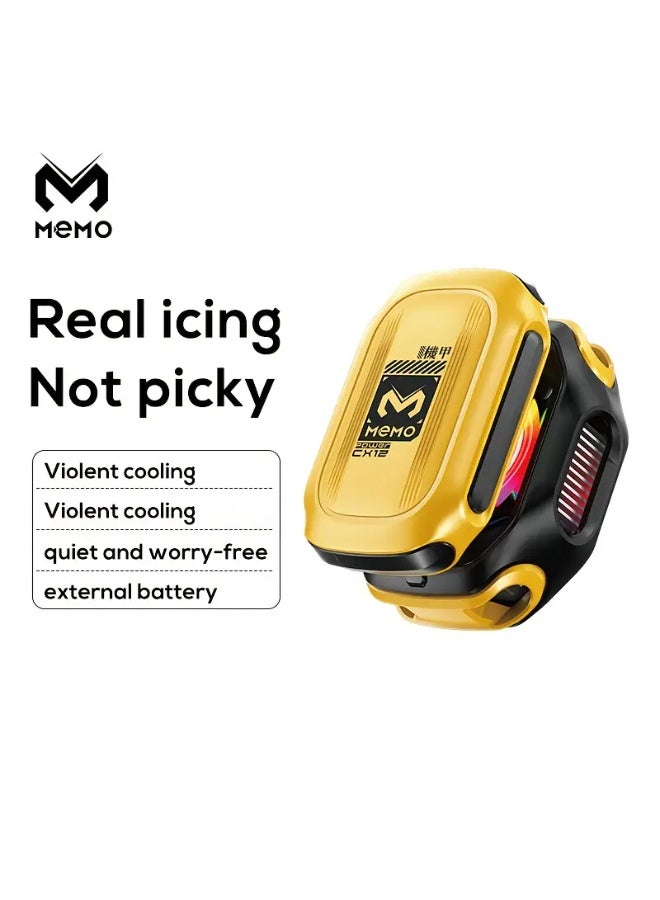 Memo 2025 MEMO CX12, external cooling fan for mobile phones, modular design, rapid cooling, with digital display, magnetic detachable design, USB charging, portable cooling device, modern phone accessories, lightweight design, efficient cooling system, detachable mobile fan, suitable for travelers and office workers. - Image 1