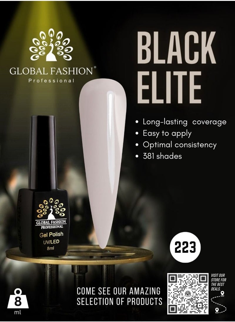 GLOBAL FASHION - Global Fashion Black Elite Gel Polish | 132 Colors of Long-Lasting Elegance - 8ml | 223 - Image 1
