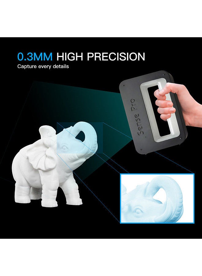 Generic - Sense Pro Handheld Mobile 3D Scanner Portable 3D Modeling Scanner High Precision Accuracy 0.3mm Support OBJ/STL/PLY Output for 3D Printing Industrial Design Modeling - Image 1