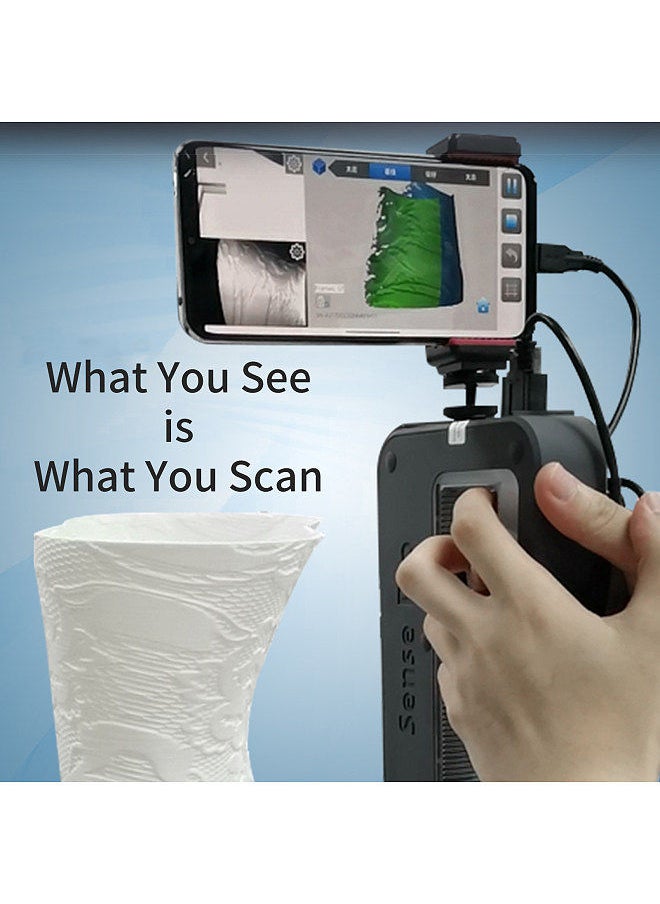 Generic - Sense Pro Handheld Mobile 3D Scanner Portable 3D Modeling Scanner High Precision Accuracy 0.3mm Support OBJ/STL/PLY Output for 3D Printing Industrial Design Modeling - Image 1
