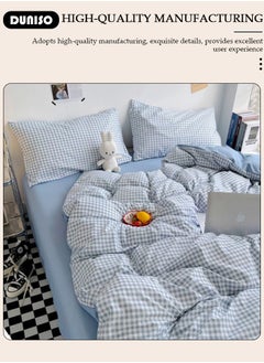 DUNISO 4 Packs Bed Sheet Sets, Soft Cotton Sheets Including Fitted Sheet Quilt Cover and 2 Pillowcases, Breathable Quilt Set for Wrinkle and Anti Pilling, Comfortable Bedding Set for Bedroom and Guest Room  - Image 2