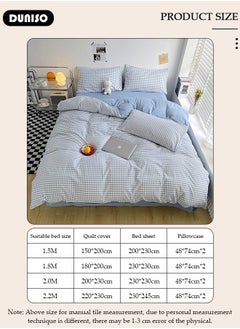 DUNISO 4 Packs Bed Sheet Sets, Soft Cotton Sheets Including Fitted Sheet Quilt Cover and 2 Pillowcases, Breathable Quilt Set for Wrinkle and Anti Pilling, Comfortable Bedding Set for Bedroom and Guest Room  - Image 4