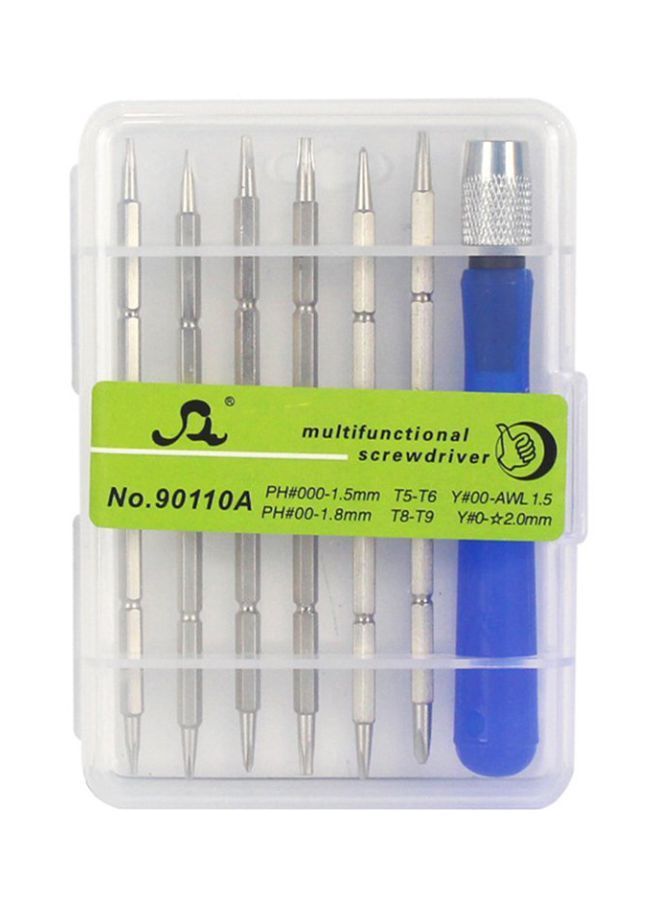 NIBEMINENT 7-Piece Repair Screwdriver Set Silver/Blue