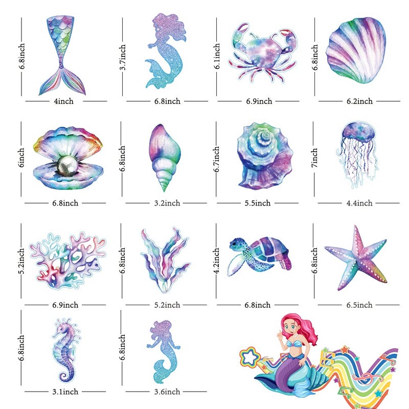 PERFQU 30 Pcs Mermaid Hanging Swirl - Mermaid Party Decorations, Mermaids Parties Supplies for Girls, Ocean Ceiling Streamers for Mermaids Party Favors, Baby Shower and Theme Birthday Parties Decoration - Image 5