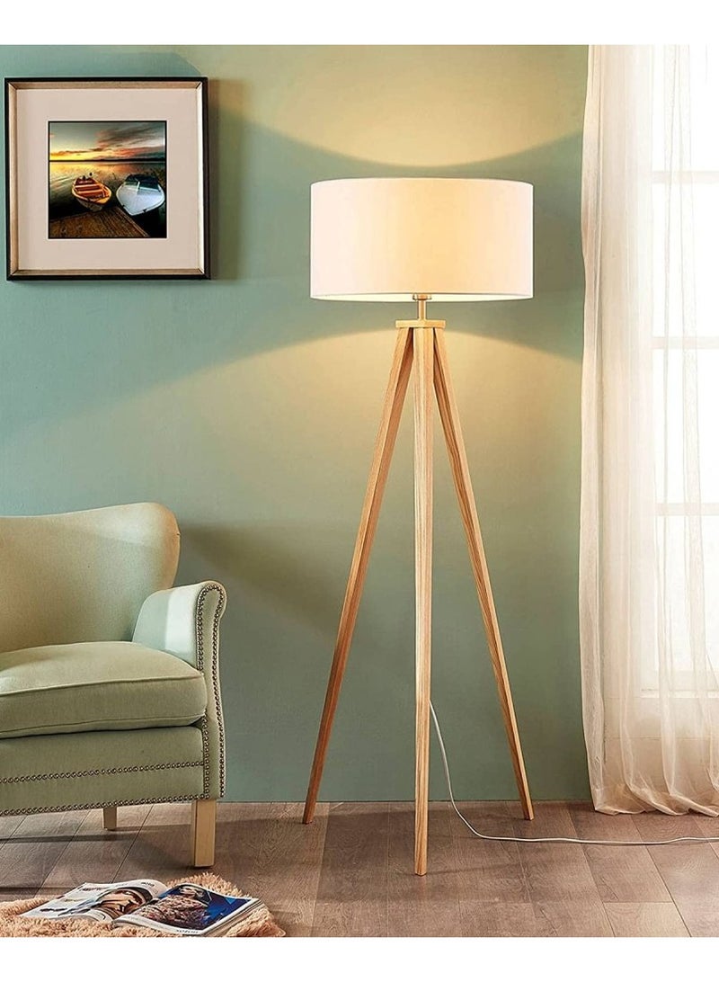 DubaiGallery مصباح أرضي حديث قائم على حامل ثلاثي مع ظل أسطواني - Image 2