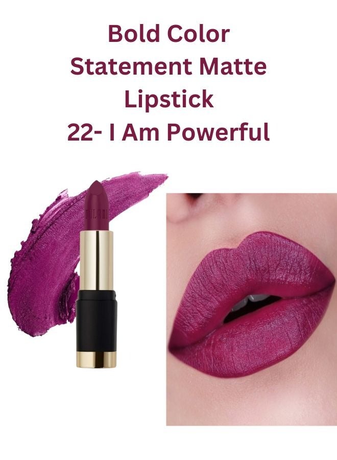 Milani Bold Color Statement Matte Lipstick 22- I Am Powerful  Vegan, Long-Lasting (0.13 OZ. /3.6g) Vegan, Cruelty-Free Bold Color Lipstick - Image 2