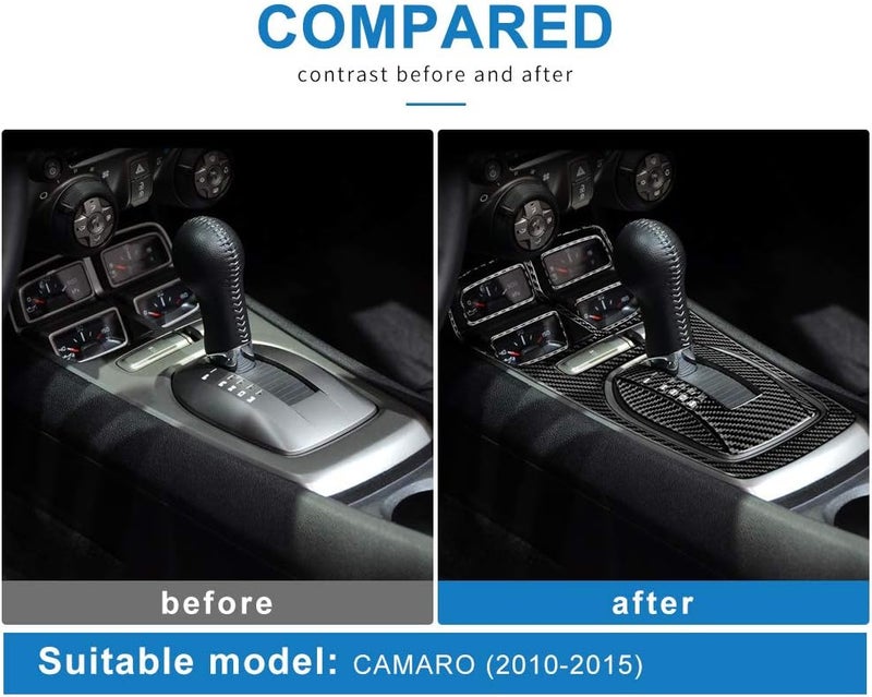 AIRSPEED Carbon Fiber Center Console Gear Shift Panel Cover Sticker for Chevrolet Camaro 2010-2015 - Image 4
