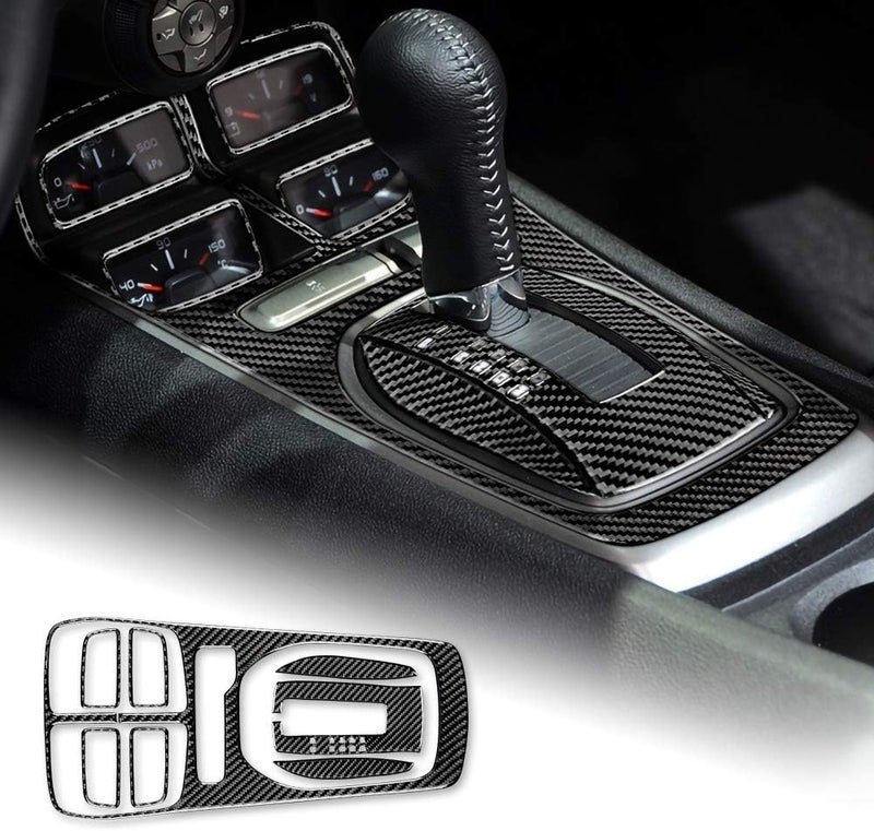 AIRSPEED Carbon Fiber Center Console Gear Shift Panel Cover Sticker for Chevrolet Camaro 2010-2015 - Image 1