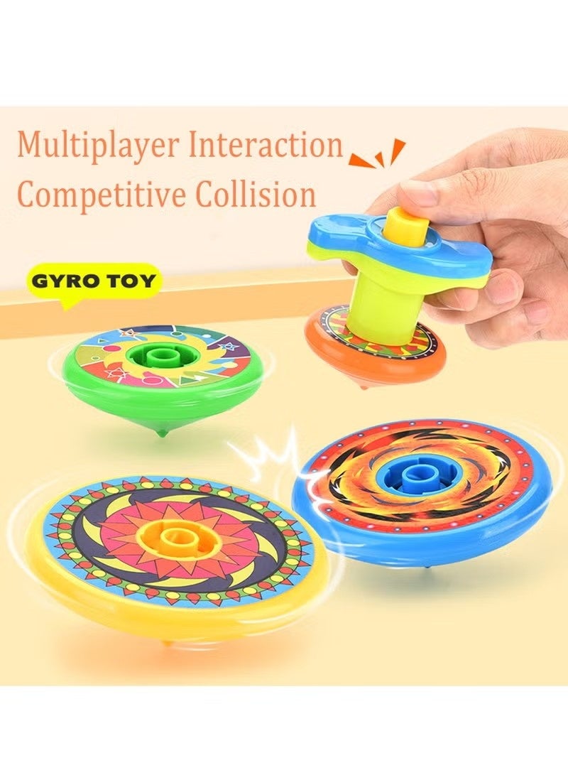 5pcs Colorful Multi Layer Spinning Tops ，Fidget SpinnersWith launcher Stackable Toys (Multicolor) - Image 2