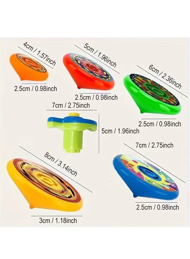 5pcs Colorful Multi Layer Spinning Tops ，Fidget SpinnersWith launcher Stackable Toys (Multicolor) - Image 4