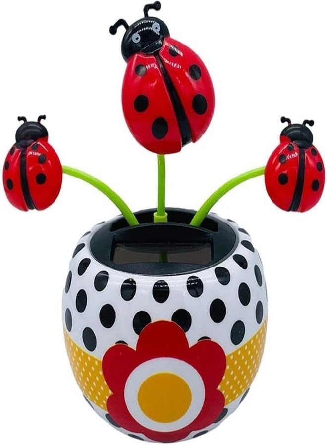 Bwexxt Red Bug Solar Powered Dancing Flower for Car, Car Windowsill Decoration Desktop Solar Dancing Ornament,Solar Dancing Figurines, Automatic Swinging Car Dashboard for Solar Power Kits,Funny Ornaments - Image 1