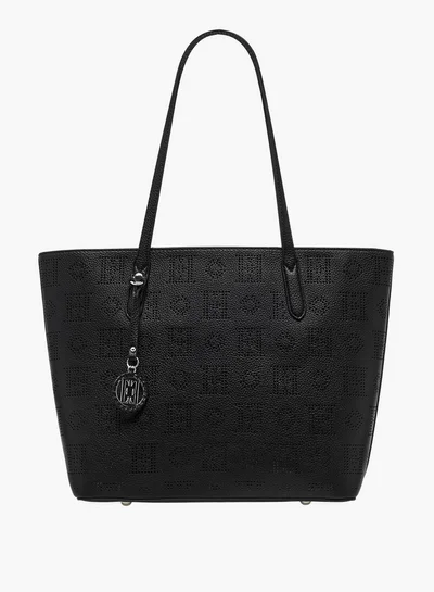 ELLE Laser Cut Tote Bag with Double Handle and Zip Closure