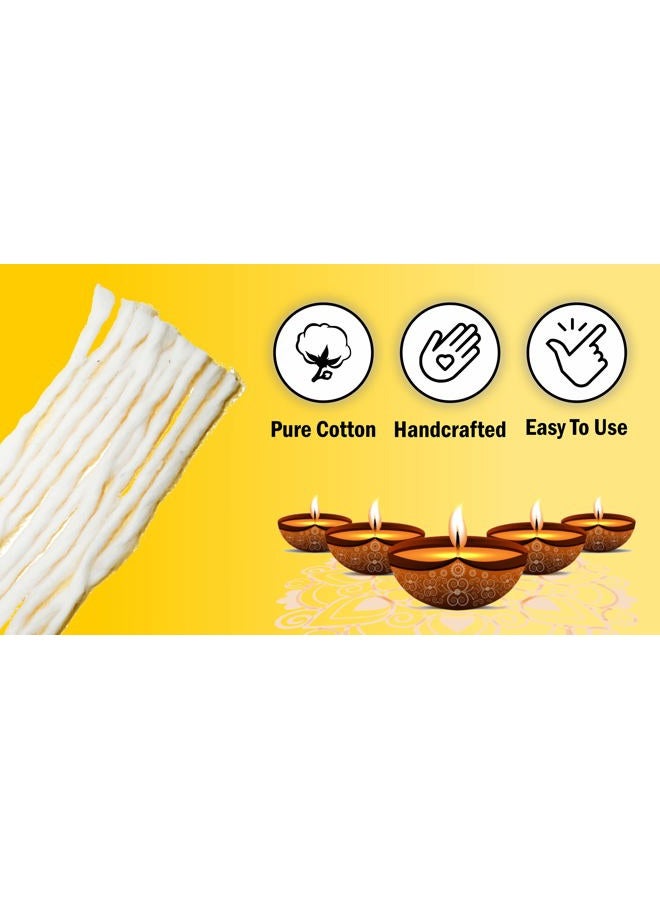 IndianStore4All IS4A IndianStore4All فتائل قطنية للعبادة مصنوعة يدويًا لمصباح الزيت الديوا - Image 2